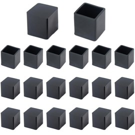 20Pcs 3/4 Inch (19mm) Square Rubber Chair Leg Tips Caps, Chair Table Leg Covers Floor Protectors, Chair Leg End Caps for Furniture, Chair, Table