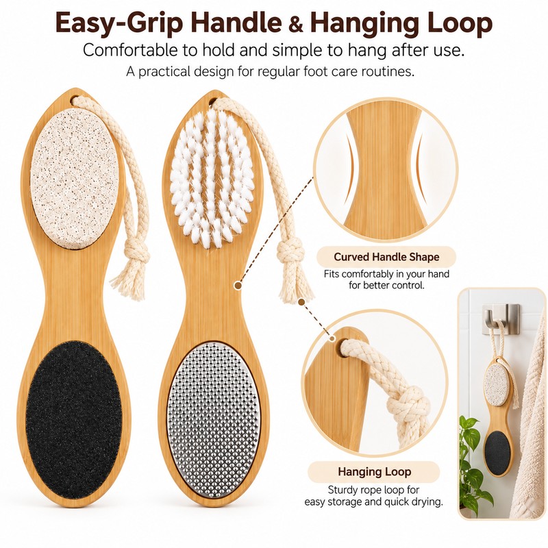 14-in-1 Foot Care Tool for At-Home Grooming – Wood Hand