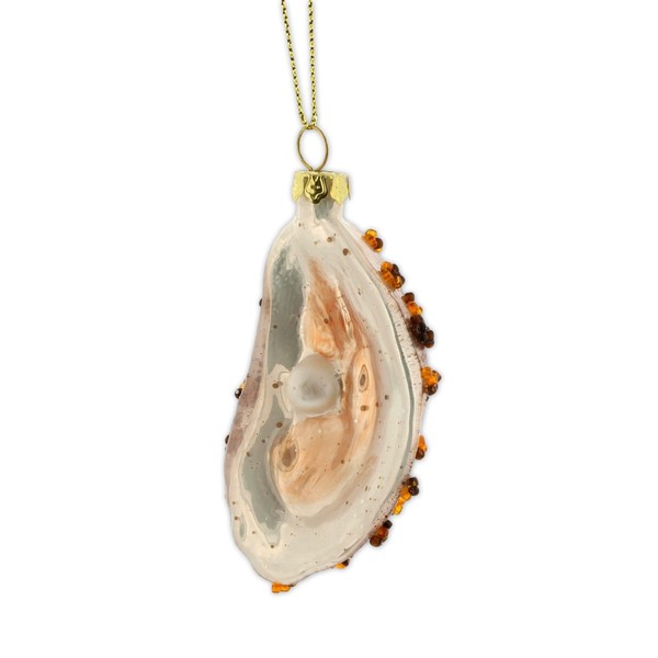 The Bridge Collection Beaded Oyster Ornament - Oyster Shell with