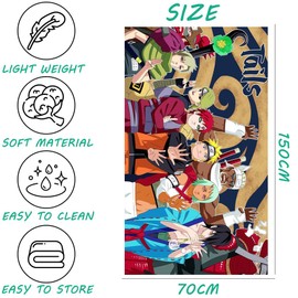MEZHEN Beach Towels for Naruto Beach Towel Children Quick Drying Bath Towel Microfibre Beach Towel Swimming Shower Towel Camping Towel Portable Bath Towel Travel Beach Sauna