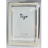 Tizo 4" X 6" Textured Inset Frame, White Shagreenh Made