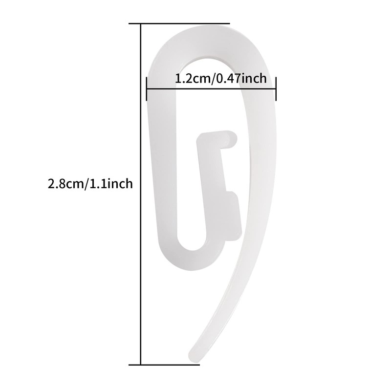 Magnesis White Plastic Curtain Hooks for Door Curtain,Window Curtain,Curtain Header