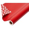 American Greetings Birthday Wrapping Paper, Solid Red and White Polka