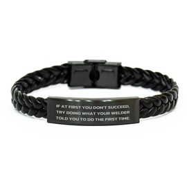 NAPAVI Welder Joke Gifts | Funny Welder Bracelet for Men | If At First You Don't Succeed Gifts for Welder from Wife | Welder Gifts for Father's Day Unique