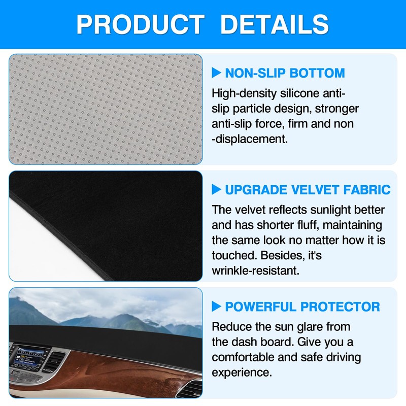 Autorder Dashboard Cover Mat for Hyundai Genesis Sedan 4 Door