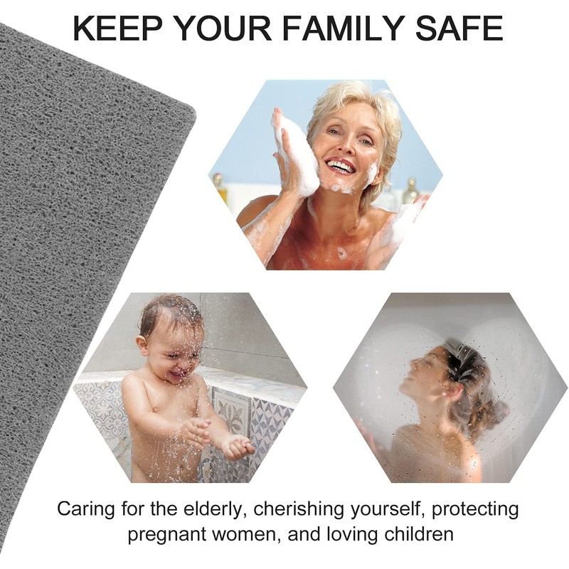 Lurowo Corner Shower Mat, Non Slip Loofah Shower Mat Anti