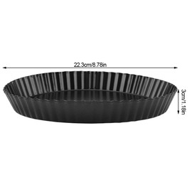 Molde para Tartas, 9 Pulgadas Molde para Quiche Redondo Antiadherente de Acero al Carbono con Fondo Extraíble, Herramienta Hornear Pasteles, Quiche, Pasteles de Queso, Postres