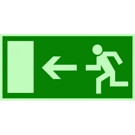 Andris® Arrow Left DIN Plastic Plate Long Photoluminescent 300 x 150 mm