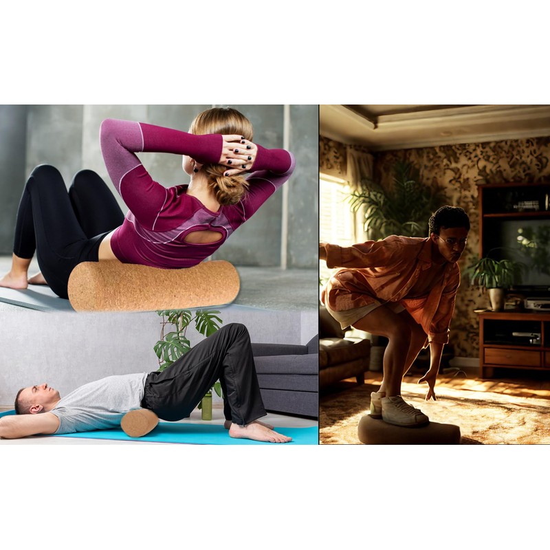 Foam Roller Physical Therapy/Natural Eco-Friendly Cork Roller,High-Density deep Tissue Massage