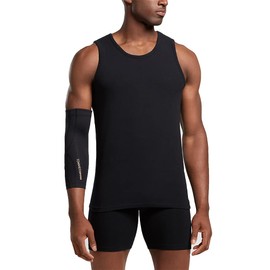 Tommie Copper Core Compression Arm Sleeve, Unisex Men Women, Breathable UPF 50 Full Sleeve for Muscle, Tendon & Joint Support - Black - Small