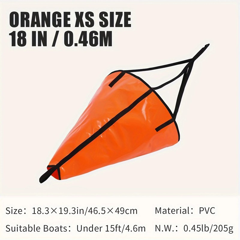 18 Inch PVC Sea Anchor Drift Socks for Boats Under