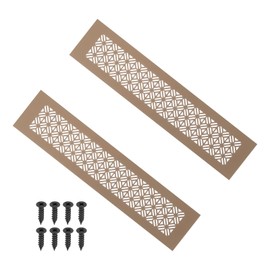 PATIKIL 14 x 3 Inch Door Air Vent Cover, 2 Pcs Heavy Duty Aluminum Grille Ventilation Cover Louvered with Mounting Screws for Cabinet Wardrobe Door, Brown