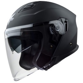 Vega Helmets Magna Advanced Open Face Motorcycle Helmet w/Sunshield, Matte Black LG