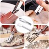Meltryllis 魚の鱗リムーバー 豚のヘアクリップ (2 個セット) ステンレス鋼の魚の鱗のクリーニングツール 効率的な鱗の除去により、魚の骨と豚の毛を正確にトリミング キッチンに不可欠な調理ツール 魚のクリーニングツール 家庭やケータリング業界に最適