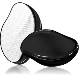 Crystal Hair Eraser for Women and Men, Reusable Crystal Hair Remover Magic Painless Exfoliation Hair Removal Tool, Magic Hair Eraser for Back Arms Legs (Electroplating - Black)