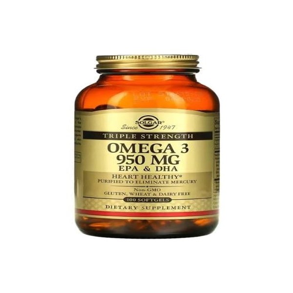Solgar Omega-3 EPA and DHA, 950mg, 100 Soft Capsules - Support Heart Health and Brain Function