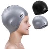 2 Pack Kids Swim Caps for Boys Girls, Durable Silicone