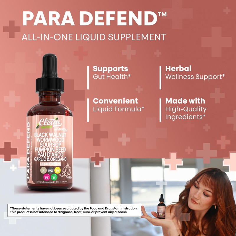 para Defend Wormwood Black Walnut Cleanse for Humans Drops Liquid