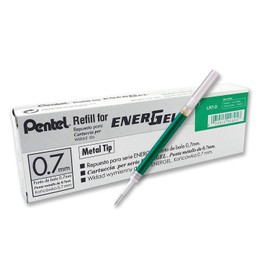 Pentel Pentel LR7-DX Nachfüllmine für EnerGel-Stifte, 0,7 mm Kugelspitze, grün, 12 Stück
