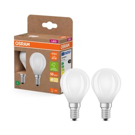 Osram Osram LED Superstar Classic LED-Lampe P 40 in klassischer Miniballform aus gefrostetem Glas, 2.2 W, 470 lm, E14 Fassung, warmwei?es Licht mit 2700 K, EEK A, 45 mm Durchmesser, 2er-Pack