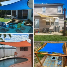 Bynbbur Sun Shade Sail 16'x20' Rectangle Beige Permeable Curved Edge Canopy Heavy Duty Sun Sail for Patio Backyard Party Outdoor Activity Custom Commercial Standard