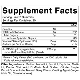 Vitamatic Sugar Free 5-HTP 200mg Gummies with B6 per Serving - 60 Pectin Based Gummes Healthcare Supplement