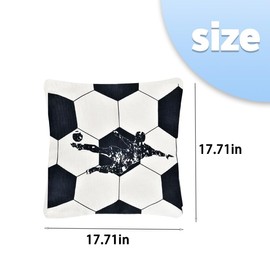 Sisadodo Football Cushion Covers for Boys Girls Sports Style Soccer Patter Throw Pillow Cover for Football Team Club Decorative Sofa Chair Pillowcase Accessories for Men Women
