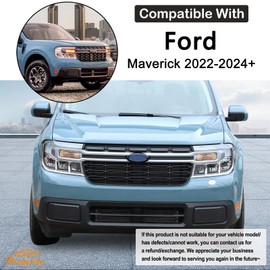 Car Front Emblems Trim Ring Cover Compatible with Ford Maverick 2022-2024 Car Front Center Decoration Logo Cover Front Hood Emblem Surrounding Ring Trim Front Badge Ring Cover ABS Exterior Accessories