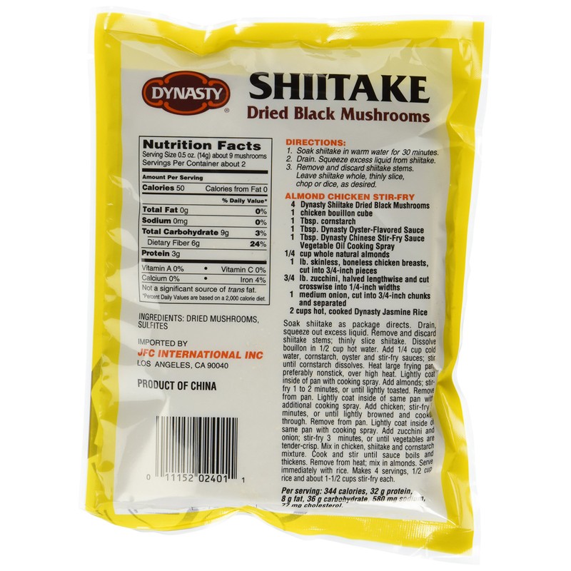 Dynasty Whole Shiitake Mushrooms 1oz