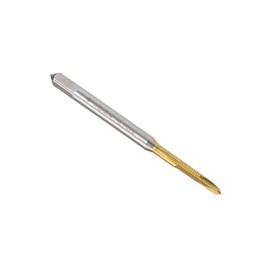 MACHSWON Spiral Point Plug Threading Tap M2 x 0.4mm, for Drilling and Tapping, H2 3 Flutes HSS, Titanium Coated, Round Shank with Square End Metric Screw Taps Tapping Bit, 1pcs