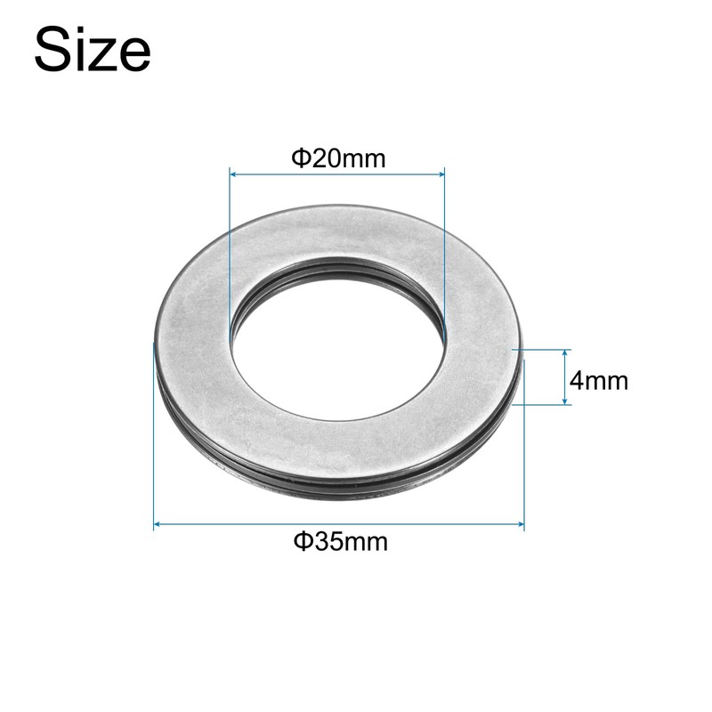 sourcing map 4 Sets AXK2035+2AS Thrust Needle Roller Bearings with