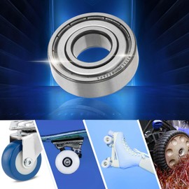 ACROPIX 6202ZZ Deep Groove Ball Bearings P5 15x35x11mm Lubricated Double Metal Seal Silver Tone Printer Scooter Skateboard Wheel - Pack of 2