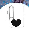 Gradleen Keyless Love Lock Single Heart Padlock,2PCS Black 3.5" 50mm