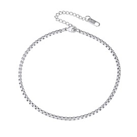 Prosteel Stainless Steel Ball Bead Chain for Women Girls Silver Anklets Trendy Ankle Bracelet