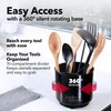 Cooler Kitchen Jumbo Extra Large Sturdy Rotating Black Utensil Holder