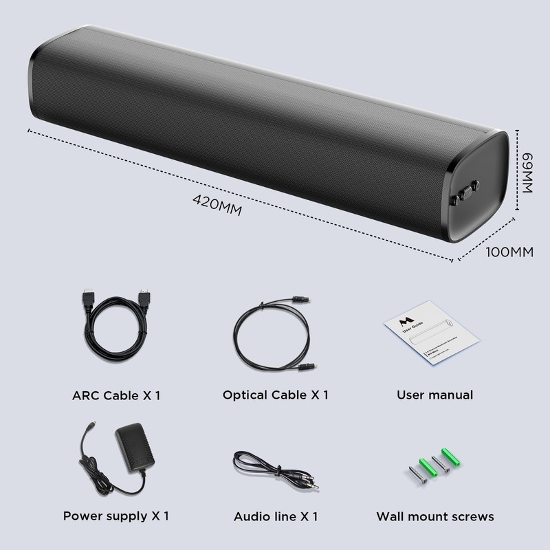 MZEIBO Sound Bar,50W for Smart TV Bluetooth 5.3 Speaker 17
