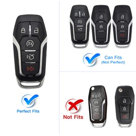 for Ford Key Fob Cover, Premium Soft TPU Full Protection Key Fob Case for Ford Fusion Mustang F150 Edge Explorer Lincoln MKZ MKC MKX Smart Remote Key Protector,Size A-Ivory