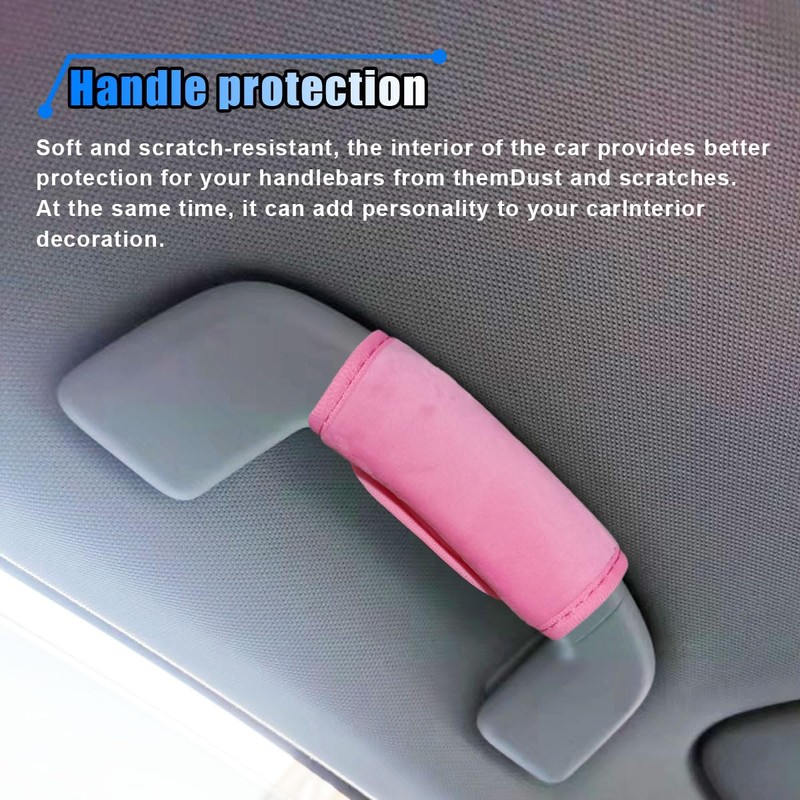 2PCS Car Grab Handle Cover, Soft Plush Car Grip Gloves