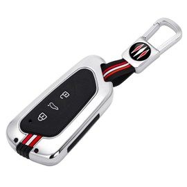 OTMIK Zinc Alloy Car Key Case Compatible with VW Golf 8 ID-4 for Skoda Octavia A8 MK8 MK4 Smart Key Cover, Silver colour