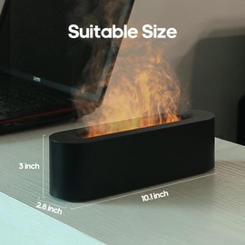 Rican Essential Oil Diffusers 150ml, Flame Diffuser Humidifier for Essential Oils with 7 Colors Changing, Aromatherapy Diffuser for Home Office Bedroom, Black