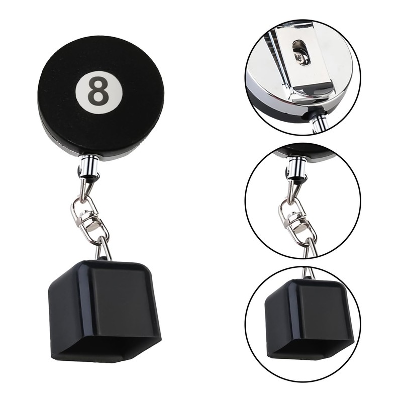 NAUZE Billiard Chalk Holder Retractable Pool Cue Chalk Holder Stainless
