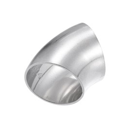 REPAIROCK OD 1.5 Inch 45 Degree Mandrel Bend Elbow SS304 Stainless Steel Bend Tube Exhaust Elbow Pipe for Car Modified Exhaust System 1.5" Piping Silver Tone Auto Replacement Parts