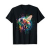 Bee Men's Women's Colourful Watercolour Bee T-Shirt, black