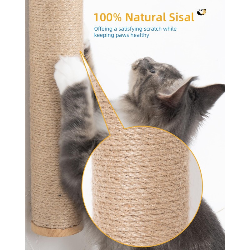 2-Pcs 34'' Wall Mounted Cat Scratcher for Large Cats, Tall