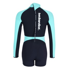 Two Bare Feet Women's Neoprene One-Piece Wetsuit – Premium Swim Suit for Surfing, Swimming, Scuba Diving & Water Sports, Flexible, Durable, Multiple Styles (Flare (Black/Mint), M)