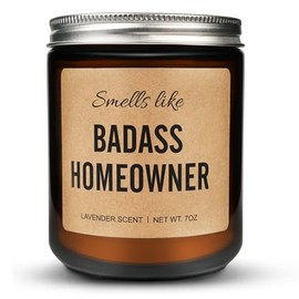 Funny Housewarming Gifts for New Home, House Warming Gifts for Women, Men, Couple - Lavender Scented Soy Wax Candle, Relaxing Aromatherapy Candle for Bedroom, Bathroom, Yoga, Spa, and Meditation