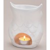 Wurm Duftlampe Eule aus Porzellan weiß (11 x 9 x