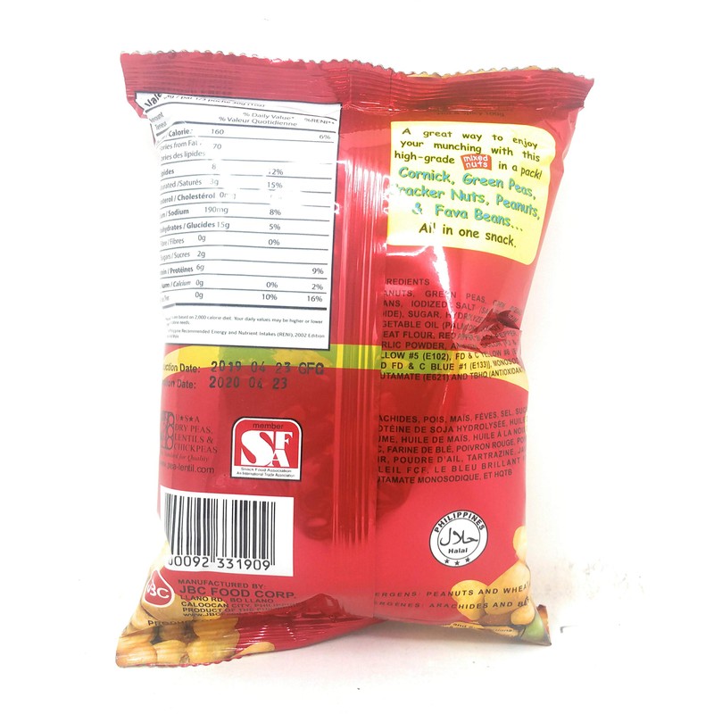 Ding Dong Cornick, Green Peas, Crackers Nuts, Peanuts, and Fava