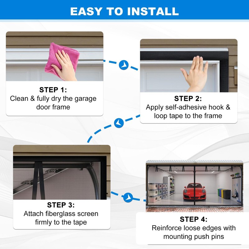 16x7FT Garage Door Screen for 2 Car