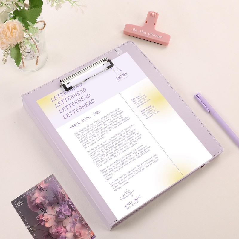 SKYDUE 3 Ring Binder with Clipboard 1 Inch, 13.2" ×